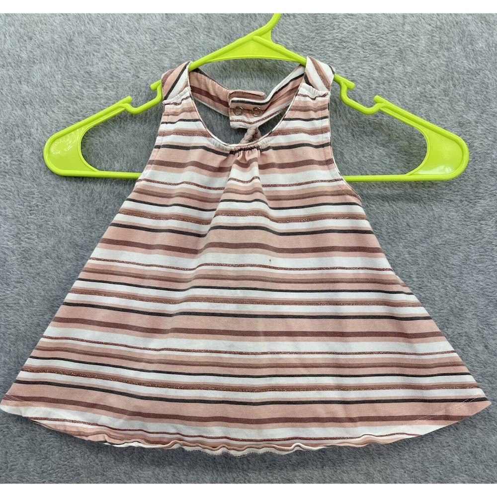 Savannah Baby Girls Flared Sleeveless Top Pink Striped Size 24 Months Round Neck